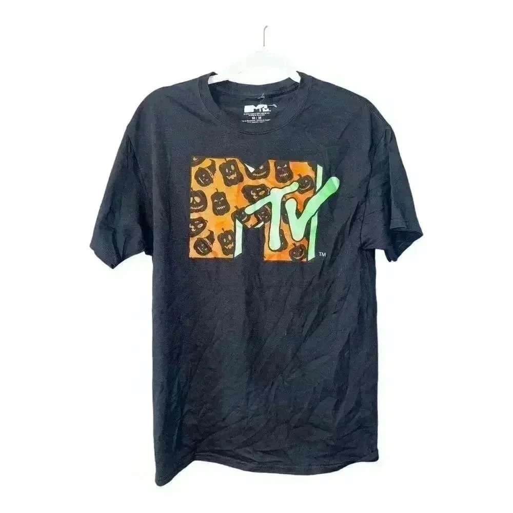 MTV Mens Black Halloween T-Shirt, Medium‎